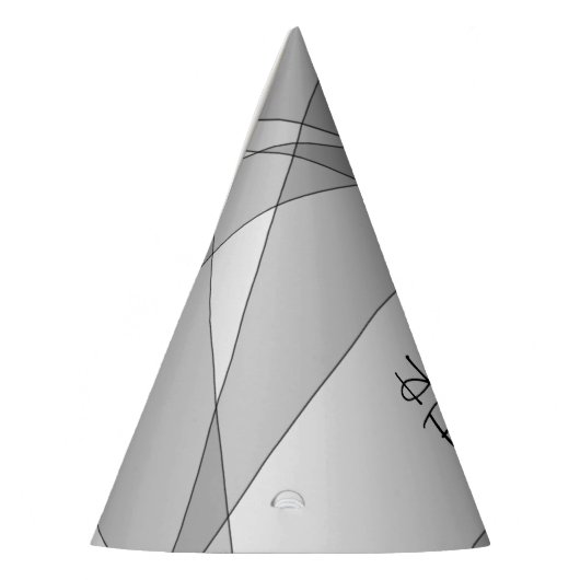 Chapeaux De Fètes Gris géométrique personnalisé (Gauche)