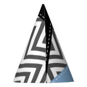 Chapeaux De Fètes Gris Zigzag, Gris Chevron, Motif Zigzag, Bleu (Dos)