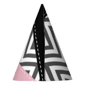 Chapeaux De Fètes Gris Zigzag, Gris Chevron, Motif Zigzag, Rose (Dos)