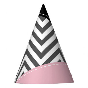 Chapeaux De Fètes Gris Zigzag, Gris Chevron, Motif Zigzag, Rose
