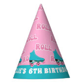 Chapeaux De Fètes Groovy Retro Rainbow Roller Skating Birthday Party (Devant)