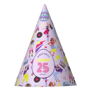 Chapeaux De Fètes Groovy Roller Disco Lila Fête Millésime Rétro