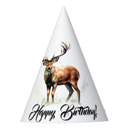 Chapeaux De Fètes Gros Cerf Raté Joyeux Anniversaire (Devant)