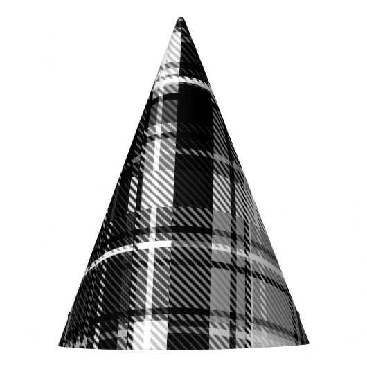 Chapeaux De Fètes Grund Black Blanc Flannel Plaid Tartan Design (Devant)