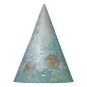 Chapeaux De Fètes Grunge Côtière | Aquarelle bleu et vert or (Gauche)
