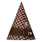 Chapeaux De Fètes Guingan Brown et rouge d'anniversaire de (Gauche)