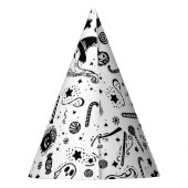 Chapeaux De Fètes Halloween Noir et Blanc Éffrayant fête d'anniversa (Dos)