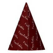 Chapeaux De Fètes Happy Birthday Custom Text Pattern Maroon (Dos)