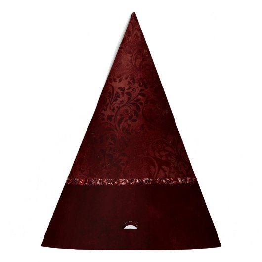 Chapeaux De Fètes Henné Romance | Red Satiny Grunge Damask (Gauche)