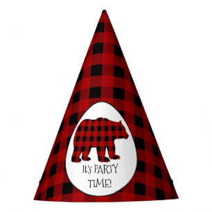 Chapeaux De Fètes Heure de la fête Lumberjack ours motif papier casq