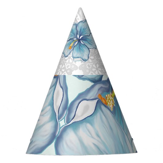 Chapeaux De Fètes Hibiscus & dentelle TURQUOISE (Devant)