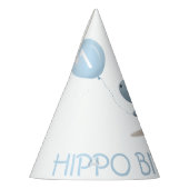 Chapeaux De Fètes Hippo Anniversaire bleu doux (Gauche)
