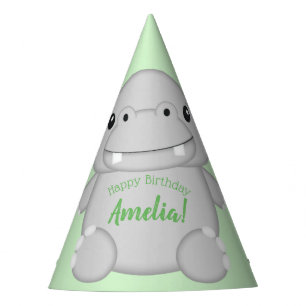 Chapeaux De Fètes Hippo fête d'anniversaire vert