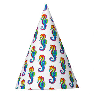 Chapeaux De Fètes Hippocampe polygonal arc-en-ciel