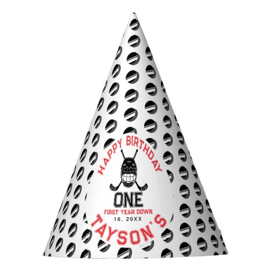 Chapeaux De Fètes Hockey First Year Down 1st birthday  (Devant)