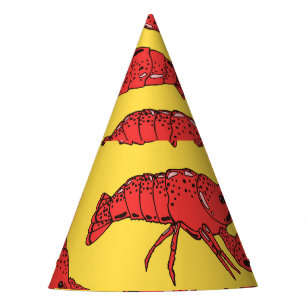 Chapeaux De Fètes Homard bouilli : Motif sans couture à la main.