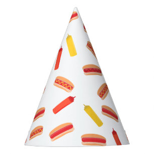 Chapeaux De Fètes Hot Dog Fast Food Motif barbecue