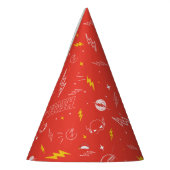 Chapeaux De Fètes Icône de la foudre Flash et motif doodle (Gauche)