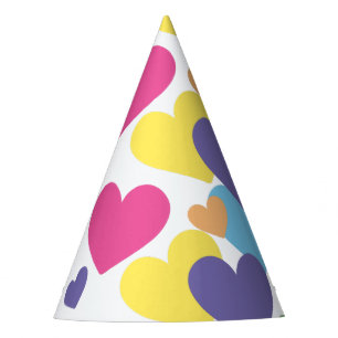 Chapeaux De Fètes illusima Arc-en-ciel Grand Amour Cœurs Fête Blanch
