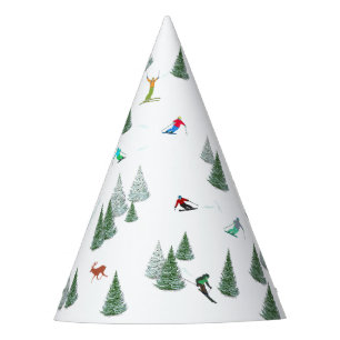 Chapeaux De Fètes Illustration de skieurs alpinistes en descente 