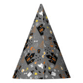 Chapeaux De Fètes Illustré Motif d'Halloween avec gris, noir (Dos)