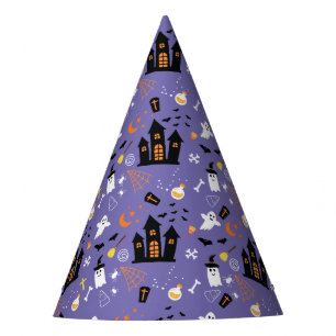 Chapeaux De Fètes Illustré Motif d'Halloween avec violet