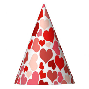 Chapeaux De Fètes Impression cardiaque rouge et rose