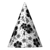 Chapeaux De Fètes Impression florale noire et blanche (Dos)