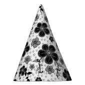 Chapeaux De Fètes Impression florale noire et blanche (Droite)