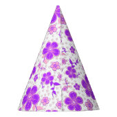 Chapeaux De Fètes Impression simple de fleurs à l'aquarelle violette (Dos)