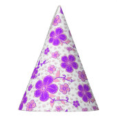 Chapeaux De Fètes Impression simple de fleurs à l'aquarelle violette (Gauche)