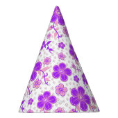 Chapeaux De Fètes Impression simple de fleurs à l'aquarelle violette (Droite)
