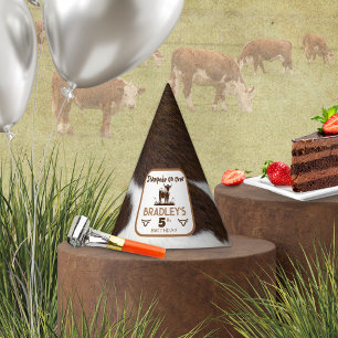 Chapeaux De Fètes Imprimé Animal Fête de Taureaux Marron Anniversair