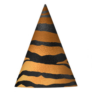 Chapeaux De Fètes Imprimé Animal Rayures De Tigre Noir Brun Glamour