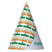 Chapeaux De Fètes India Indian Flag Tiled Green Personalized Name (Gauche)