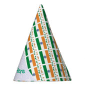 Chapeaux De Fètes India Indian Flag Tiled Green Personalized Name (Droite)