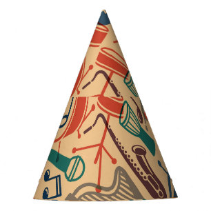 Chapeaux De Fètes Instruments de musique Vintage Arrière - plan sans
