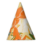 Chapeaux De Fètes Iris orange : motif floral transparent (Droite)