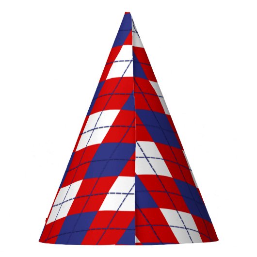 Chapeaux De Fètes Jacquard bleu, rouge, blanc,  1 PAPIER CASQUETTES (Dos)