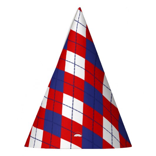 Chapeaux De Fètes Jacquard bleu, rouge, blanc,  1 PAPIER CASQUETTES (Gauche)