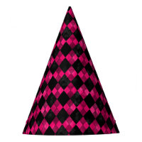 Jacquard rose et noir Casquette de fête d'annivers