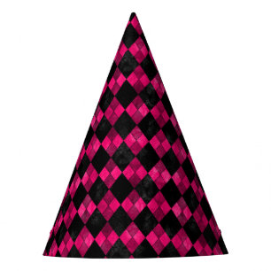 Chapeaux De Fètes Jacquard rose et noir Casquette de fête d'annivers