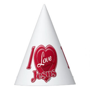 Chapeaux De Fètes J'aime Jésus Coeur Rouge