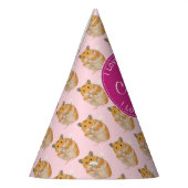 Chapeaux De Fètes J'aime le motif rose de hamster de hamsters (Gauche)