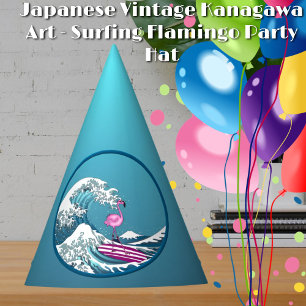 Chapeaux De Fètes Japonais Vintage Kanagawa Art - Flamant rose de su