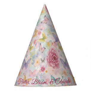 Chapeaux De Fètes Jardin Pastel Fleurs et Papillons