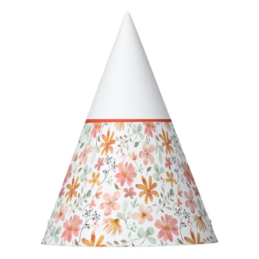 Chapeaux De Fètes Jardin rouge orangé grâces motif (Devant)