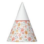 Chapeaux De Fètes Jardin rouge orangé grâces motif (Gauche)