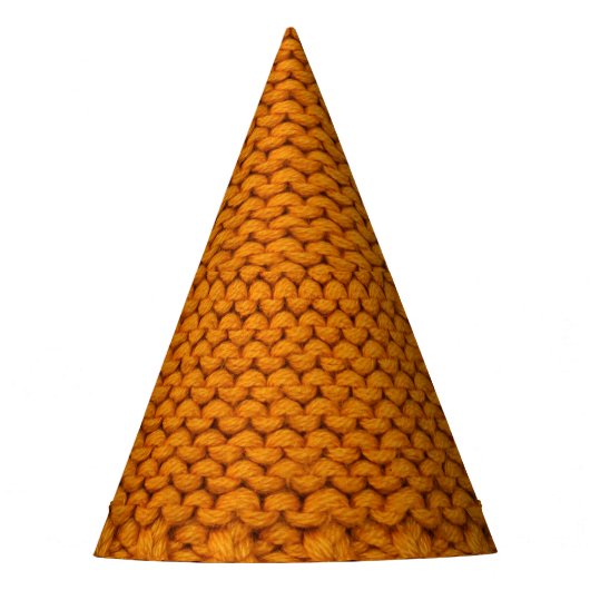 Chapeaux De Fètes Jaune clair : texture tricotée artisanale. (Devant)