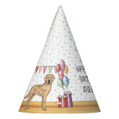 Chapeaux De Fètes Jaune Labrador Retriever Lab Chien Joyeux annivers (Gauche)
